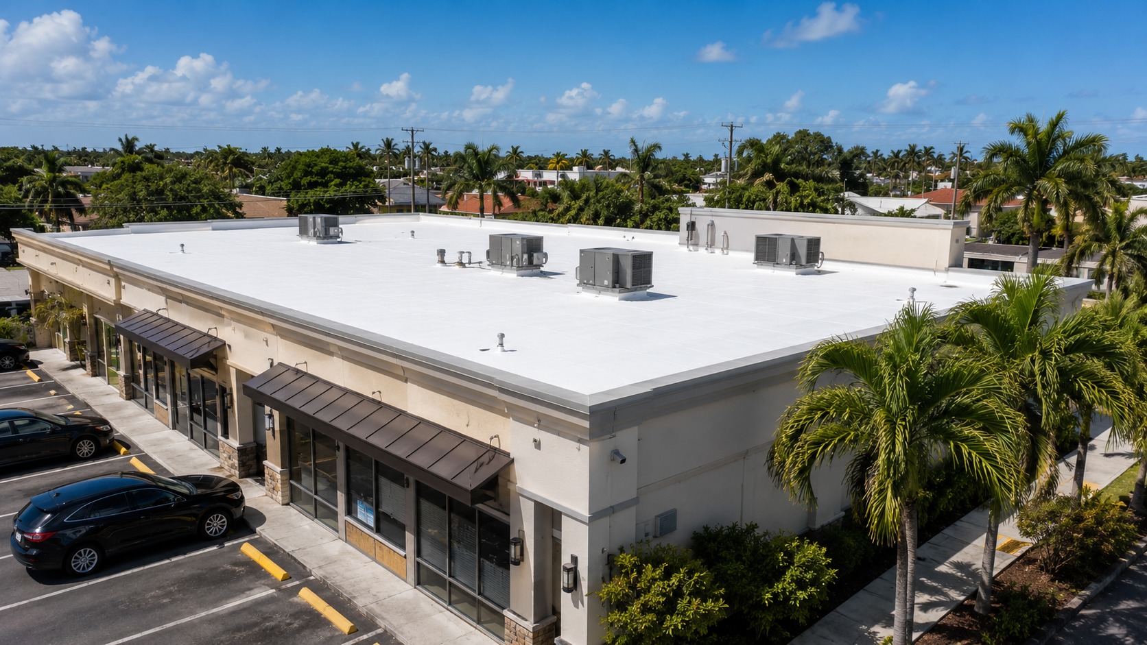 Flat-roof TPO + storm repair in Miami Lakes
