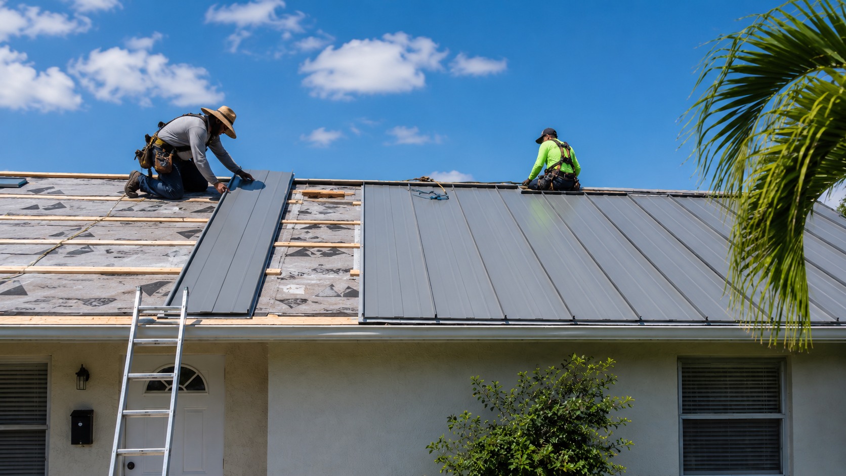Metal roof replacement in Hialeah